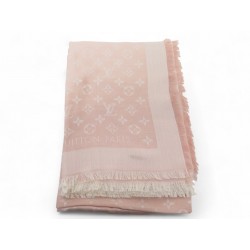 CHALE LOUIS VUITTON MONOGRAM M72046 EN CACHEMIRE ET SOIE ROSE SCARF SHAWL 550€