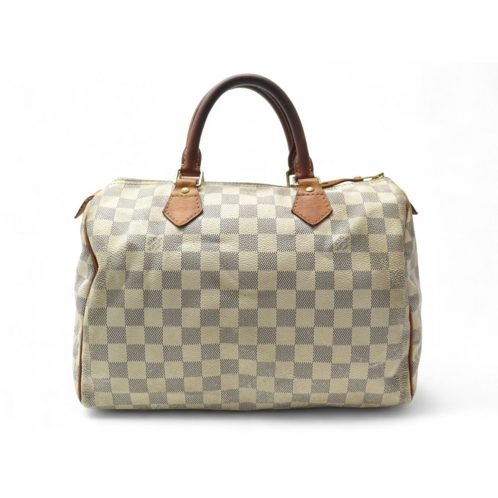 SAC A MAIN LOUIS VUITTON SPEEDY 30 TOILE DAMIER AZUR N41370 CANVAS HANDBAG 1650€