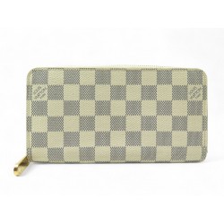 PORTEFEUILLE LOUIS VUITTON ZIPPY N41660 EN TOILE DAMIER AZUR MONNAIE WALLET 810€