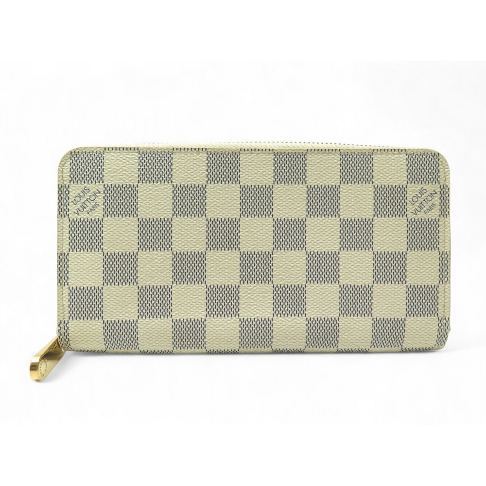 PORTEFEUILLE LOUIS VUITTON ZIPPY N41660 EN TOILE DAMIER AZUR MONNAIE WALLET 810€