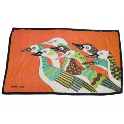 SERVIETTE DRAP DE BAIN HERMES CANARDS EN COTON ORANGE BATH TOWEL COTTON 610€