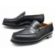 NEUF CHAUSSURES JM WESTON MOCASSINS 180 9E 43 LARGE 43.5 CUIR NOIR LOAFERS 895€