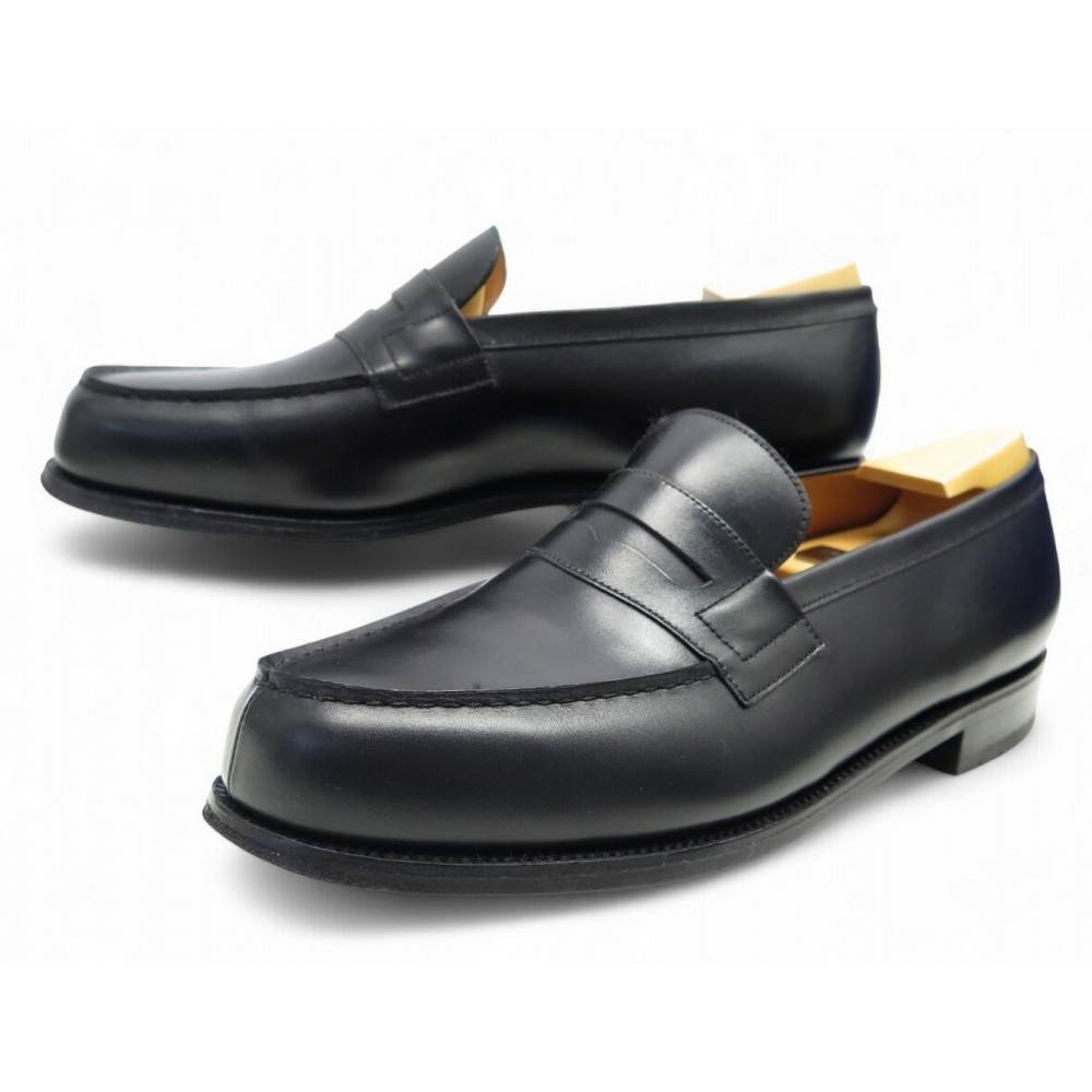 NEUF CHAUSSURES JM WESTON MOCASSINS 180 9E 43 LARGE 43.5 CUIR NOIR LOAFERS 895€