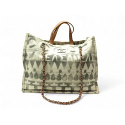 SAC A MAIN CHANEL CABAS DEAUVILLE ILIAD MM TOILE GRISE SHOPPING TOTE BAG 3800€