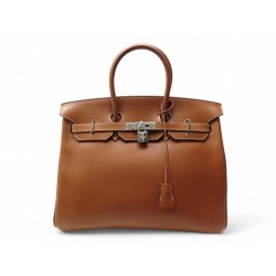 SAC A MAIN HERMES BIRKIN 35 EN CUIR BARENIA GOLD 2012 BOITE LEATHER HAND BAG BOX