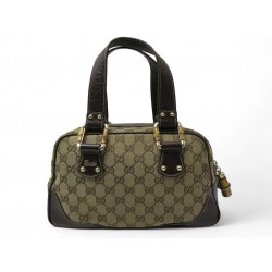 SAC A MAIN GUCCI BAMBOO BOSTON TOILE MONOGRAM GG MARRON CANVAS HAND BAG 2100€