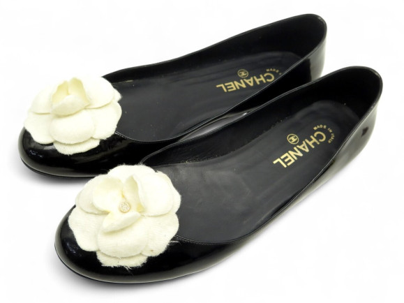 chaussures chanel ballerines g26820 camelia 40.5 cuir