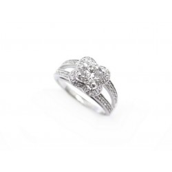 BAGUE MAUBOUSSIN CHANCE OF LOVE N7 T52 OR BLANC 18K DIAMANTS FACTURE RING 6915€