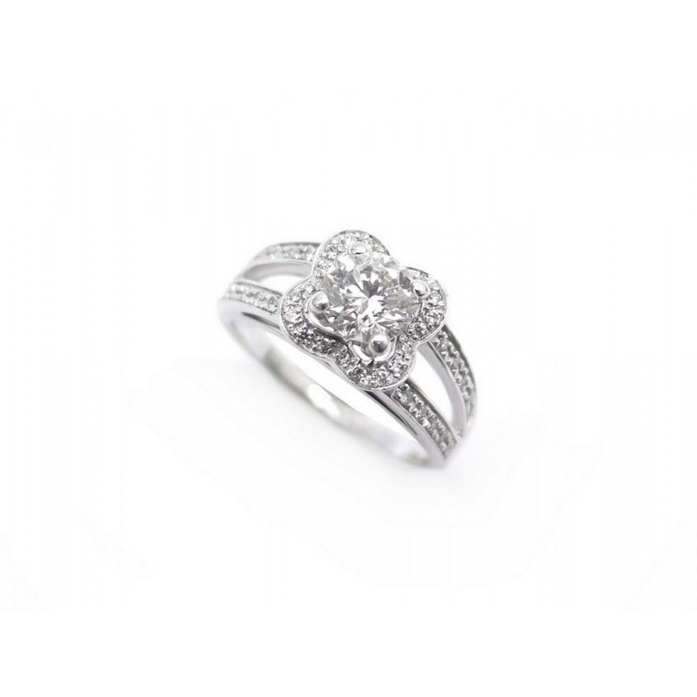 BAGUE MAUBOUSSIN CHANCE OF LOVE N7 T52 OR BLANC 18K DIAMANTS FACTURE RING 6915€