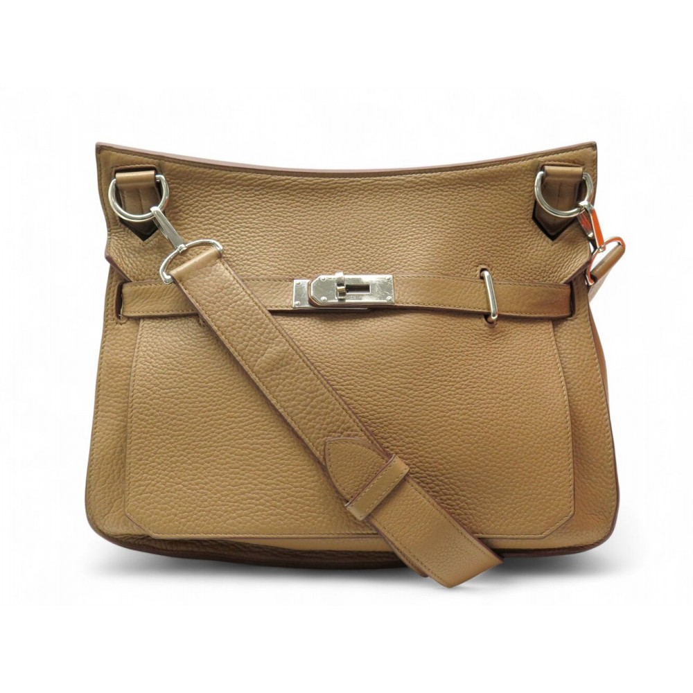 SAC A MAIN HERMES JYPSIERE 34 EN CUIR TOGO BEIGE BISCUIT BANDOULIERE BAG 8200€
