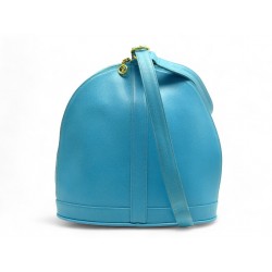 SAC A MAIN RENAUD PELLEGRINO CARDINAL CUIR GRAINE BLEU TURQUOISE BANDOULIERE BAG