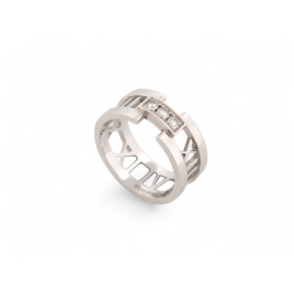 BAGUE TIFFANY & CO 997153CN ATLAS GM T55 OR BLANC 18K 7.8GR DIAMANTS RING 2950€