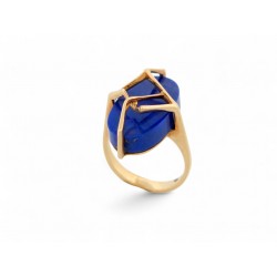 VINTAGE BAGUE FRED T54 EN OR JAUNE 18K SERTIE PIERRE LAPIS LAZULI 9GR GOLD RING