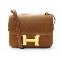 SAC A MAIN HERMES CONSTANCE 24 H083692CC37 CUIR VEAU EPSOM GOLD BANDOULIERE BAG