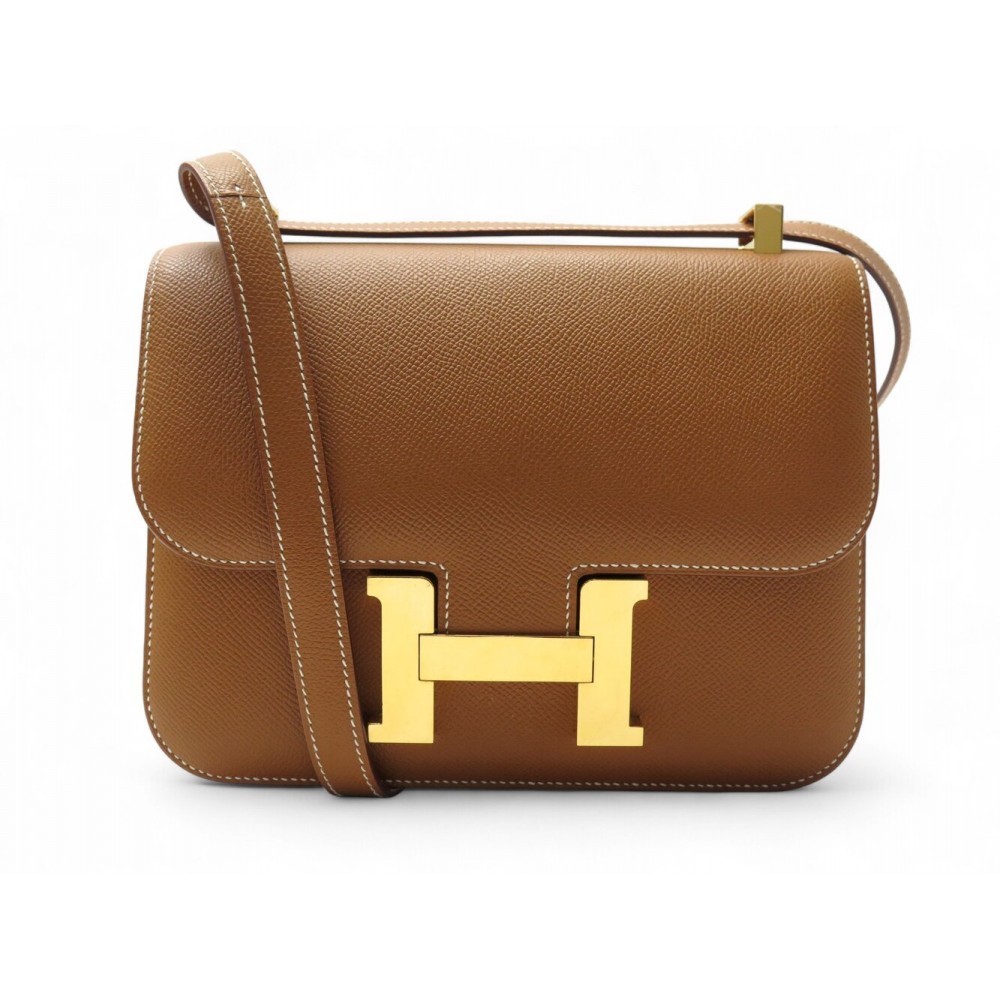 SAC A MAIN HERMES CONSTANCE 24 H083692CC37 CUIR VEAU EPSOM GOLD BANDOULIERE BAG