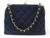  sac a main chanel cc kiss lock en jersey bleu