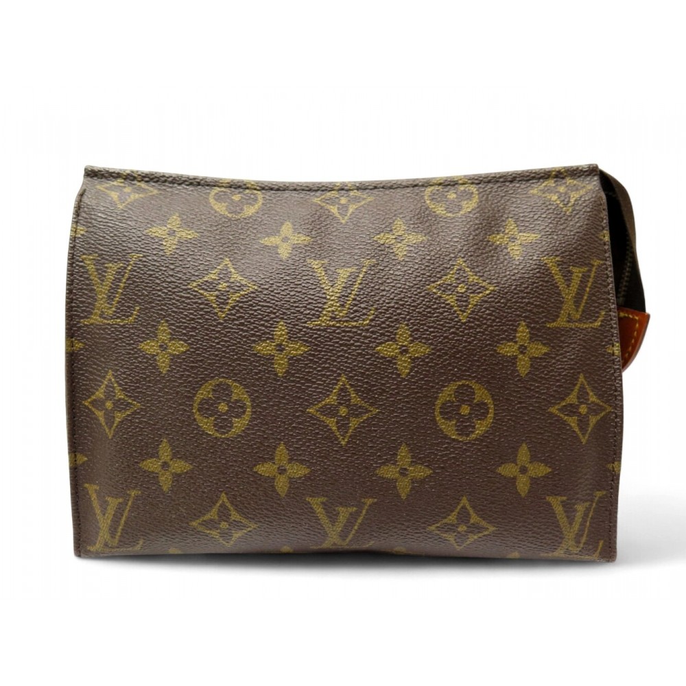 VINTAGE TROUSSE TOILETTE LOUIS VUITTON 19 CM POCHETTE TOILE MONOGRAM POUCH 585€