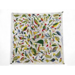 FOULARD HERMES LE BAL DES OISEAUX JEFF FISCHER CARRE 90 EN SOIE SILK SCARF 530€