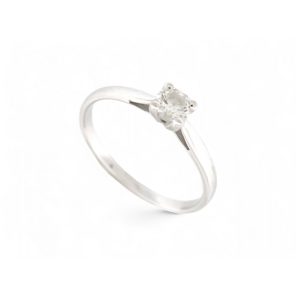 BAGUE DIAMANT SOLITAIRE 0.3CT T54 EN OR BLANC 18K DIAMOND WHITE GOLD 750 RING
