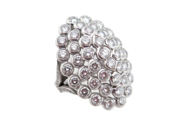 bague marquise t54 or blanc sertie de 59 diamants 5