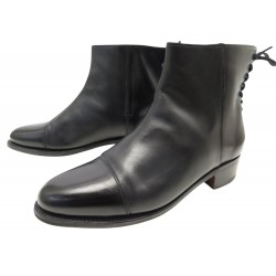 CHAUSSURES JOHN LOBB IVY BOTTINES EN CUIR NOIR 4.5E 37 BOITE BOOTS SHOES 2200€
