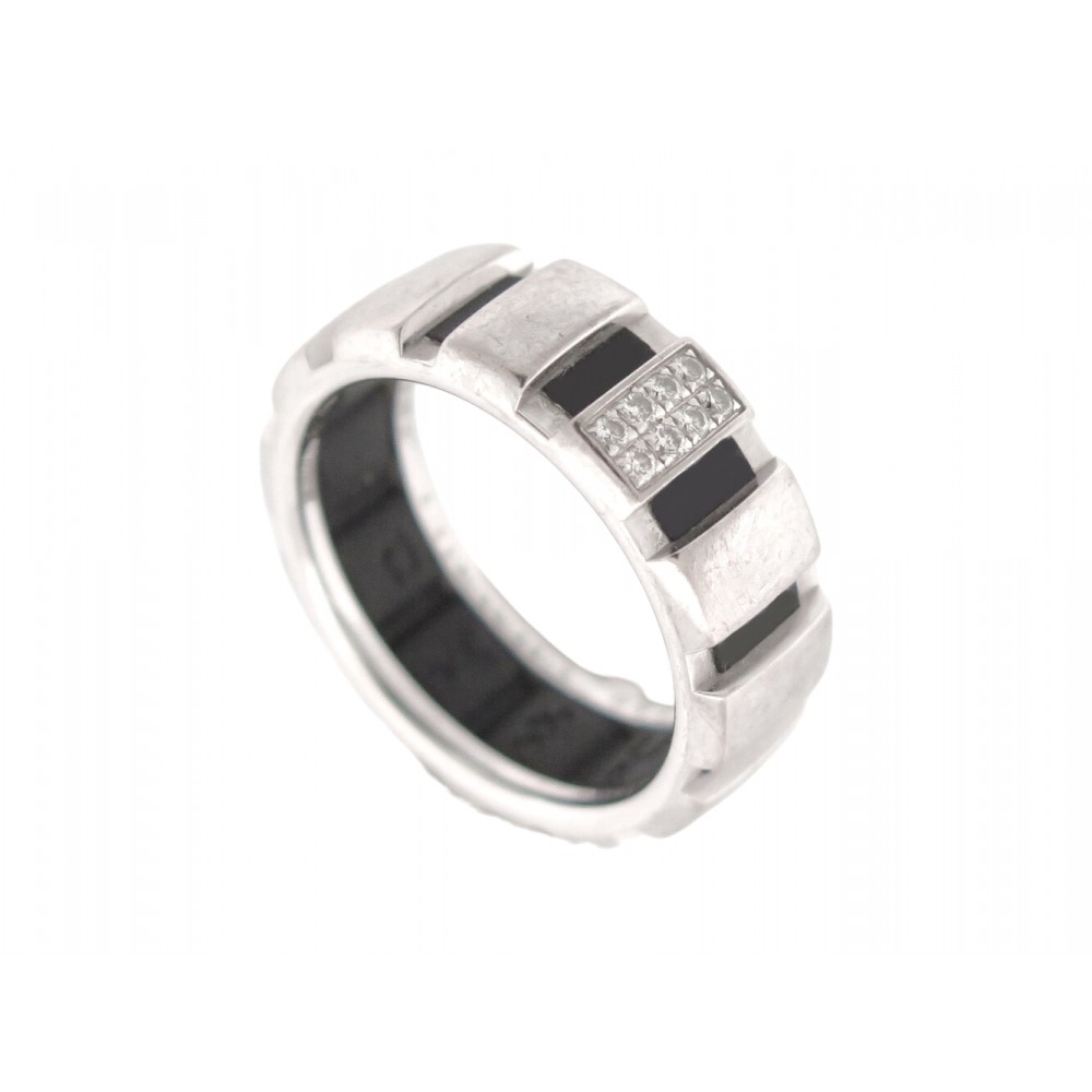 BAGUE CHAUMET CLASS ONE MM T54 OR BLANC 18K 7.6GR SERTIE 8 DIAMANTS RING 3000€