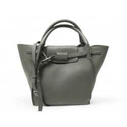 SAC A MAIN CELINE BIG BAG PM 189313 BANDOULIERE CUIR GRAINE GRIS PURSE 1980€