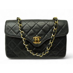 VINTAGE SAC A MAIN CHANEL MINI TIMELESS CUIR MATELASSE BLEU BANDOULIERE 5500€