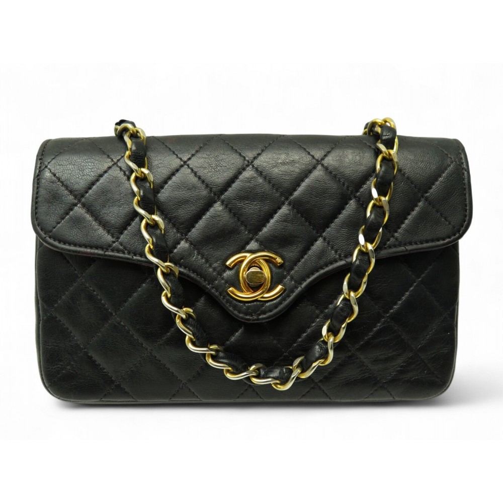 VINTAGE SAC A MAIN CHANEL MINI TIMELESS CUIR MATELASSE BLEU BANDOULIERE 5500€