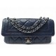 NEUF SAC A MAIN CHANEL TIMELESS PERFORE BANDOULIERE EN CUIR BLEU HANDBAG 9900€