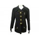 VINTAGE VESTE CHANEL 1989 EN TWEED NOIR BOUTONS CHAINE ZIP LOGO CC JACKET 6500€
