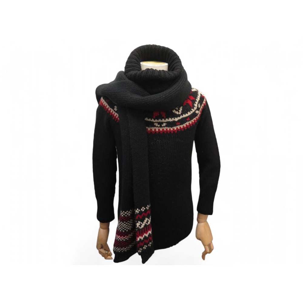 PULL MONCLER MAGLIONE TRICOT COL ROULE 020939263801 96551 XS 36 + ECHARPE 1040€