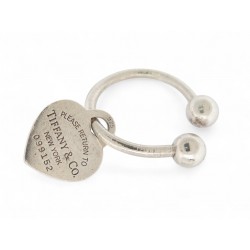 PORTE CLE TIFFANY & CO PLAQUE COEUR PLEASE RETURN TO 31846633 ARGENT 925 320€