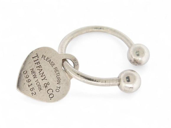 porte cle tiffany co plaque coeur please return to