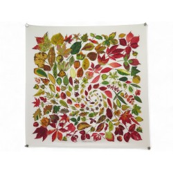 VINTAGE FOULARD HERMES LES FEUILLES D'AUTOMNE 1968 CARRE 90 EN SOIE SCARF 530€