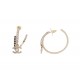 NEUF BOUCLES D'OREILLES CHANEL CREOLES LOGO CC & STRASS NOIR 2022 LOOP EARRINGS