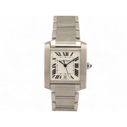 MONTRE CARTIER TANK FRANCAISE GM 2302 33 AUTOMATIQUE ACIER PALLADIE WATCH 4800€