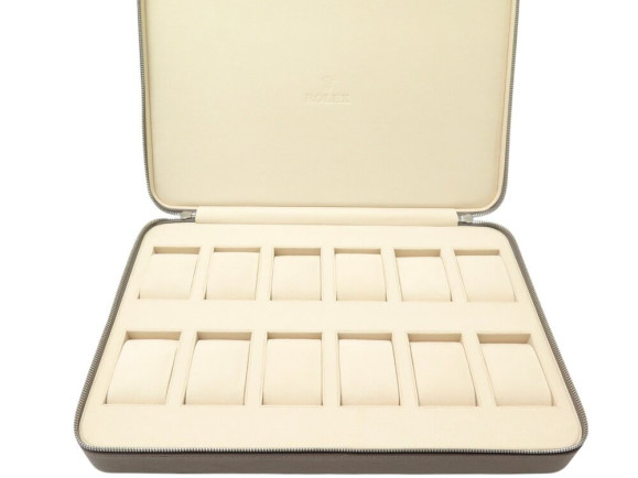 rare etui de voyage pour 12 montres rolex en cuir