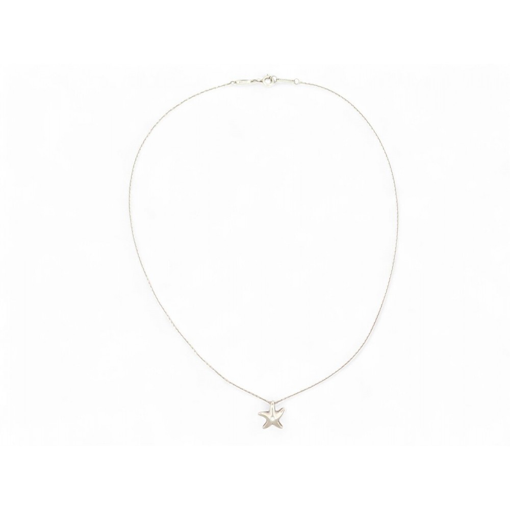 COLLIER TIFFANY PENDENTIF ETOILE DE MER 26195306 ARGENT & DIAMANT NECKLACE 1200€