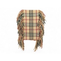 VINTAGE ECHARPE BURBERRY CLASSIQUE TARTAN CHECK CACHEMIRE A FRANGES SCARF 535€