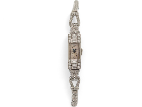  montre epoque art deco diamants 0.8ct platine