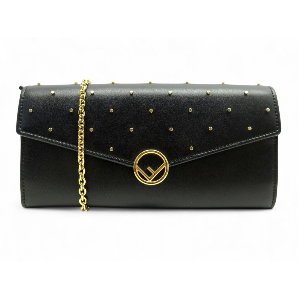 NEUF PORTEFEUILLE FENDI CONTINENTAL WALLET ON CHAIN WOC CLOUTE BADNOULIERE 720€