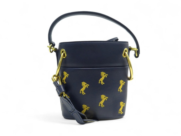 sac main chloe roy mini seau brode chevaux bandouliere