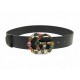 NEUF CEINTURE GUCCI GG MARMONT 513183 T80 BOUCLE PIERRES & STRASS NOIR BELT 550€