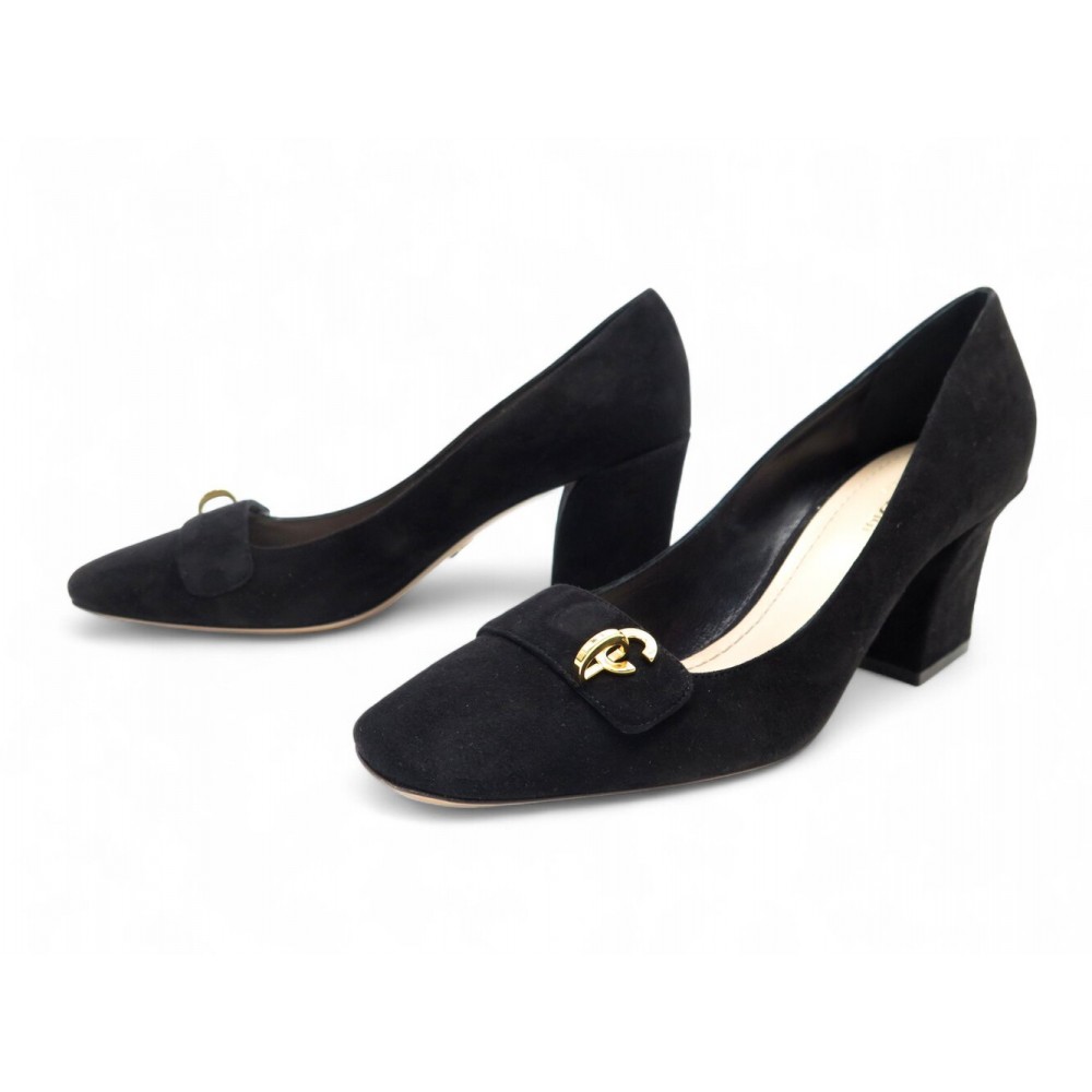 NEUF CHAIUSSURES CHRISTIAN DIOR ESCARPINS C'EST DIOR EN DAIM NOIR 40 SHOES 890€