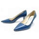 NEUF CHAUSSURES PRADA ESCARPINS EN CUIR SAFFANIO BLEU 37.5 IT 38.5 FR SHOES 910€