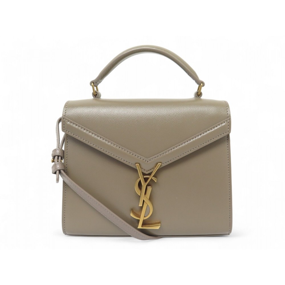 NEUF SAC A MAIN SAINT LAURENT 623930 CASSANDRA TOP HANDLE MINI CUIR GRAINE 2300€