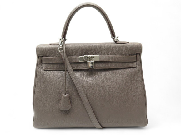 sac a main hermes kelly 35 en cuir retourne etoupe