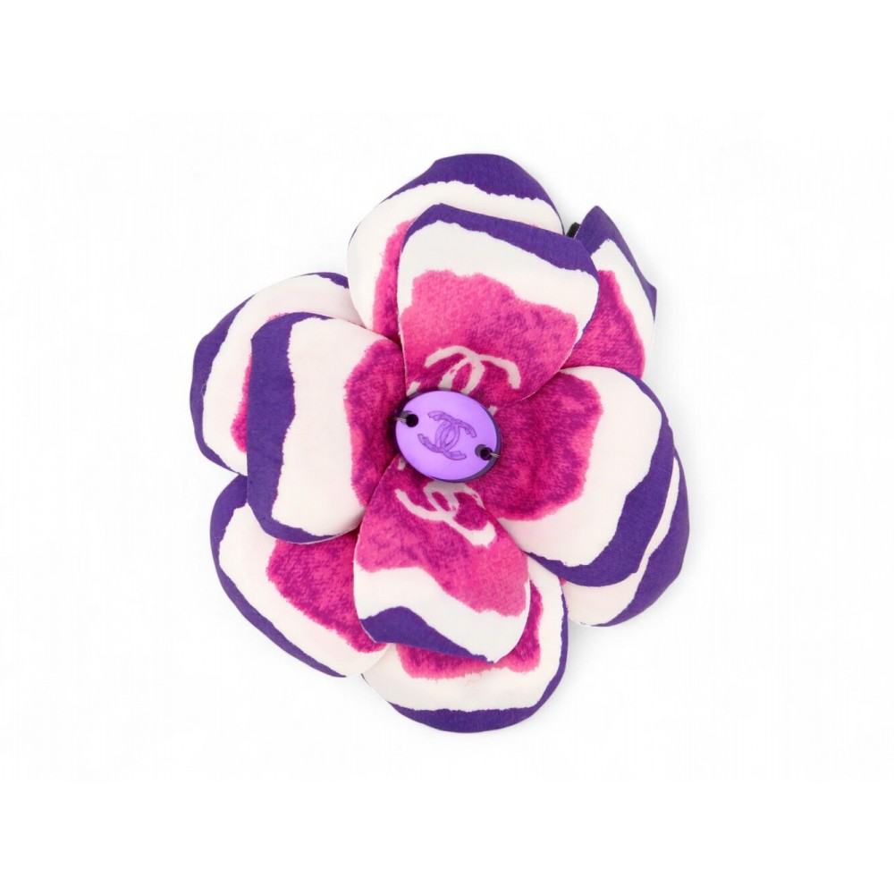 VINTAGE BROCHE CHANEL A16366 CAMELIA LOGO CC 2001 COLIFICHET + BOITE BROOCH 690€