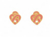 boucles d'oreilles coeur entrelace email rose
